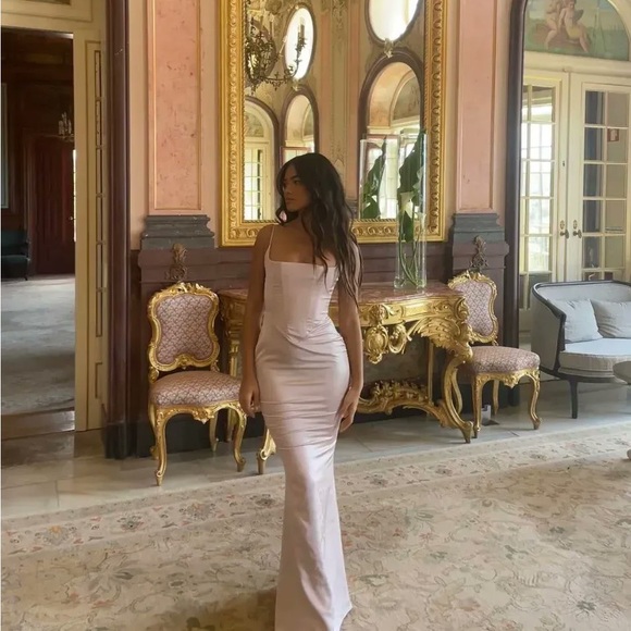 HOUSE OF CB 'Olivette' Crystal Satin Corset Maxi Dress - Picture 11 of 17